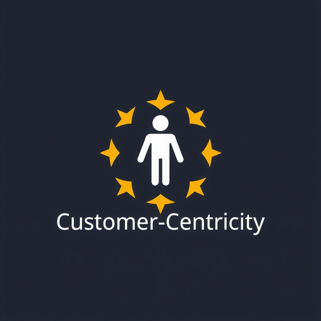 Abstract icon representing customer, with a stylized human figure and a star.